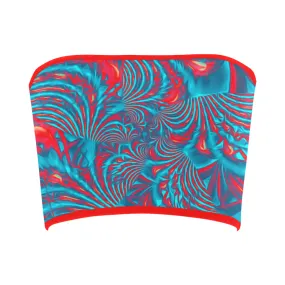 Tropical Fractal Burst Bandeau Top