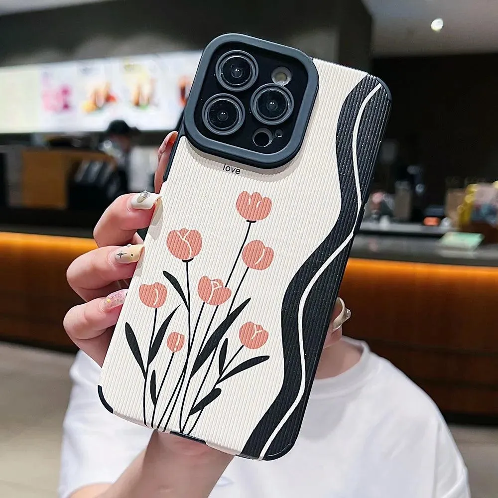 Tulip Cute Phone Case For iPhone 11, 12, 13, 14, 15 Pro Max, Plus 7 8 XS Max XR - ACPC514 Pattern