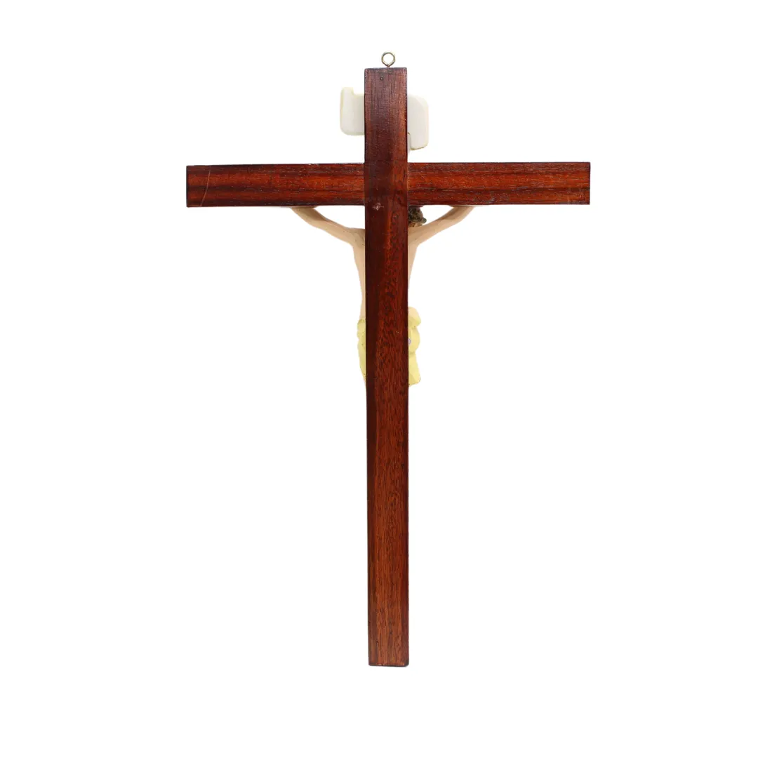 Wood Resin Wall Crucifix - 44cm